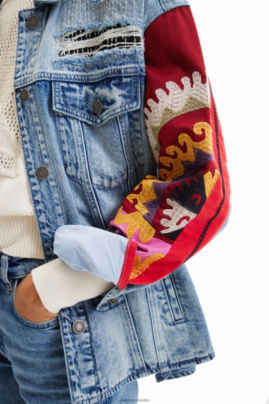 ropa 4802L928 mujer Desigual sobrecamisa estilo trucker de mezclilla bordada - Desigual Colombia Medellín