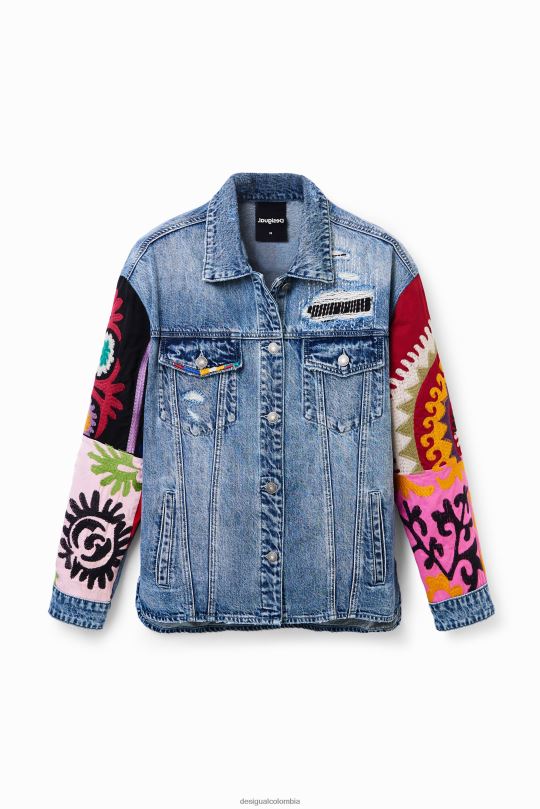 ropa 4802L928 mujer Desigual sobrecamisa estilo trucker de mezclilla bordada - Desigual Colombia Medellín