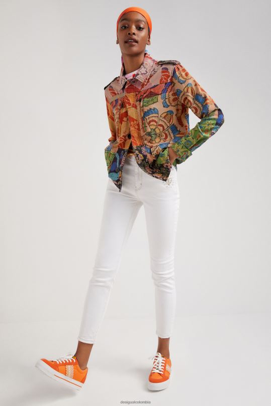 ropa 4802L929 mujer Desigual metro. chaqueta de patchwork tropical de christian lacroix - Desigual shop