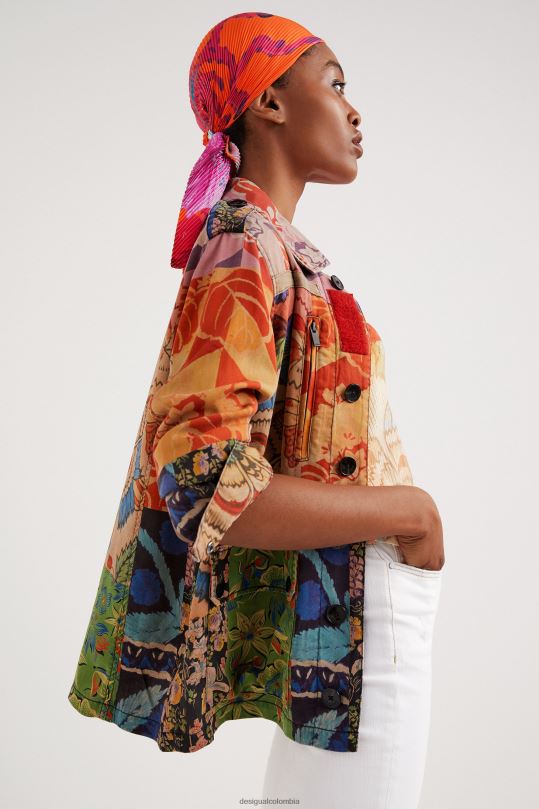 ropa 4802L929 mujer Desigual metro. chaqueta de patchwork tropical de christian lacroix - Desigual shop