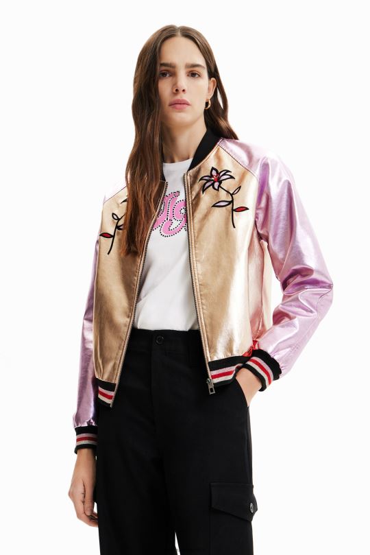 Desigual Colombia - ropa 4802L955 mujer Desigual chaqueta bomber metalizada