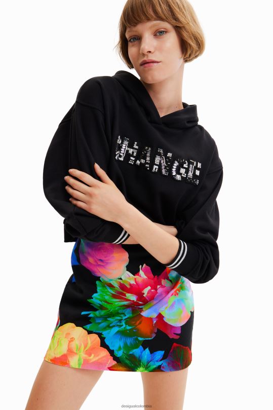 ropa 4802L1005 mujer Desigual minifalda ajustada con estampado floral - Desigual shop