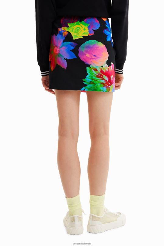 ropa 4802L1005 mujer Desigual minifalda ajustada con estampado floral - Desigual shop