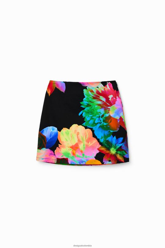 ropa 4802L1005 mujer Desigual minifalda ajustada con estampado floral - Desigual shop