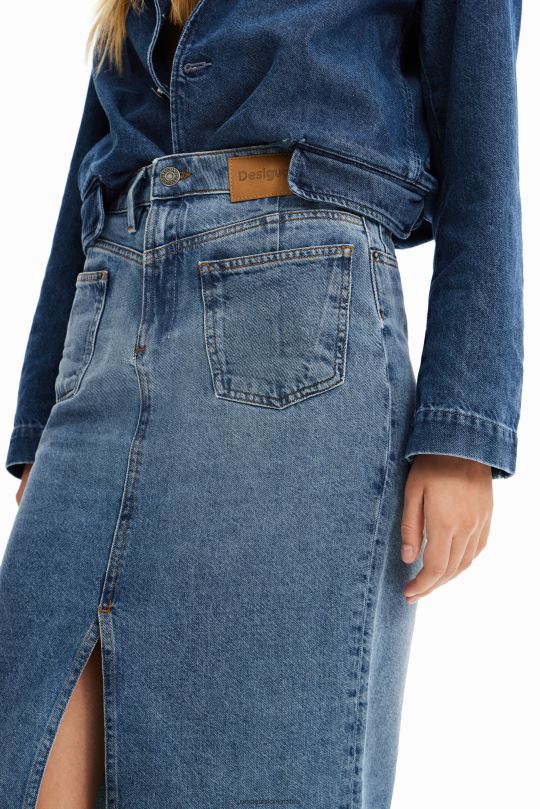 Desigual Colombia pagina oficial - ropa 4802L1010 mujer Desigual falda midi de mezclilla circular
