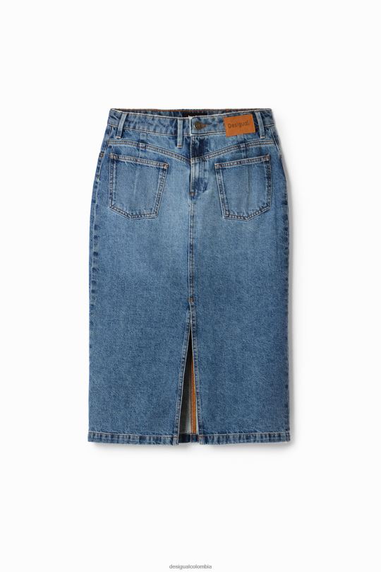Desigual Colombia pagina oficial - ropa 4802L1010 mujer Desigual falda midi de mezclilla circular