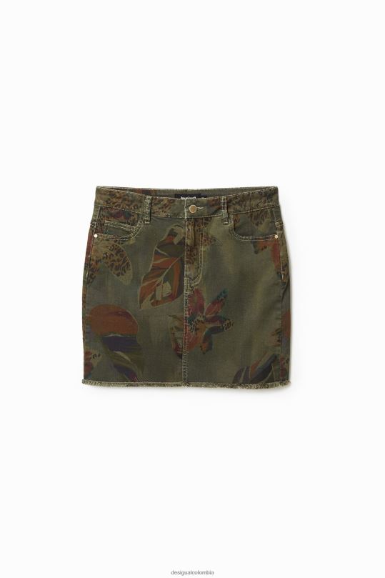 Desigual Colombia bolsos - ropa 4802L1044 mujer Desigual minifalda con estampado floral y camuflaje