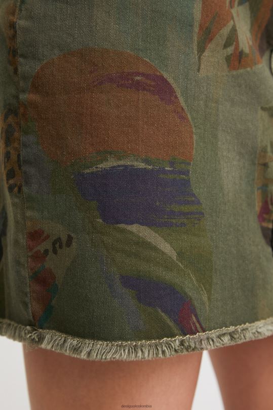 Desigual Colombia bolsos - ropa 4802L1044 mujer Desigual minifalda con estampado floral y camuflaje