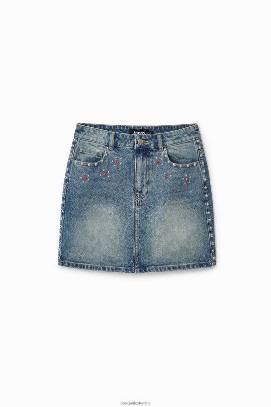 ropa 4802L1086 mujer Desigual minifalda con tachuelas de johnson hartig - Desigual sale damen