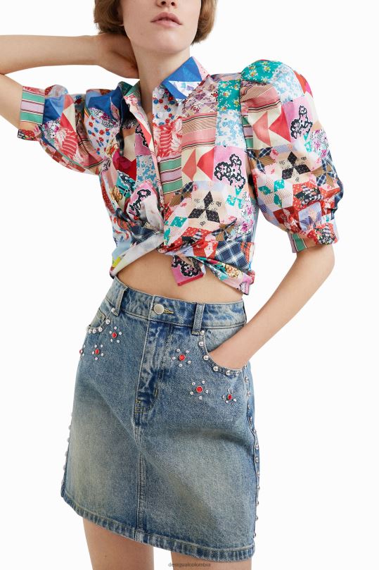 ropa 4802L1086 mujer Desigual minifalda con tachuelas de johnson hartig - Desigual sale damen