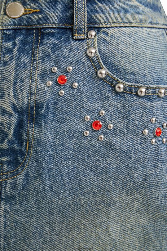 ropa 4802L1086 mujer Desigual minifalda con tachuelas de johnson hartig - Desigual sale damen