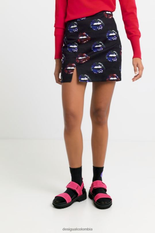 ropa 4802L1087 mujer Desigual minifalda de labios delgados - Desigual sales online