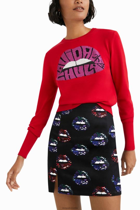ropa 4802L1087 mujer Desigual minifalda de labios delgados - Desigual sales online