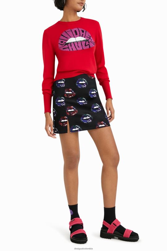 ropa 4802L1087 mujer Desigual minifalda de labios delgados - Desigual sales online