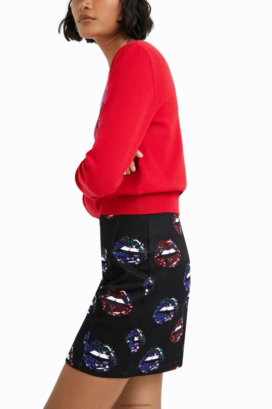 ropa 4802L1087 mujer Desigual minifalda de labios delgados - Desigual sales online
