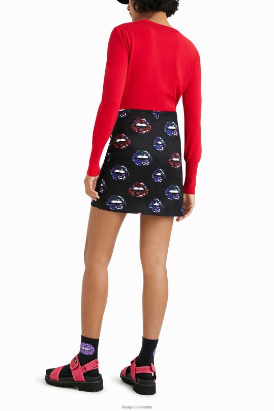 ropa 4802L1087 mujer Desigual minifalda de labios delgados - Desigual sales online