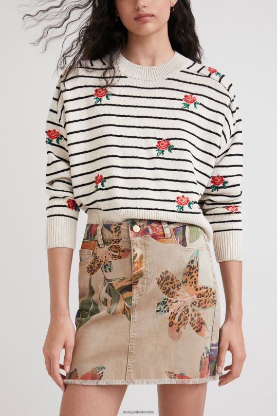 ropa 4802L1091 mujer Desigual minifalda con estampado floral y camuflaje - Desigual Colombia Medellín