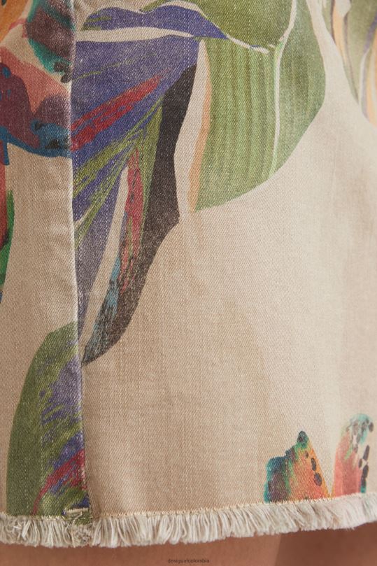 ropa 4802L1091 mujer Desigual minifalda con estampado floral y camuflaje - Desigual Colombia Medellín