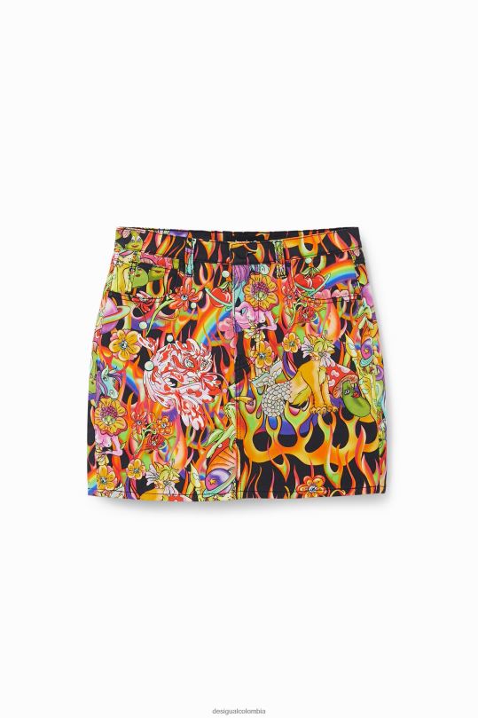 Desigual Colombia - ropa 4802L1118 mujer Desigual falda corta arcoiris