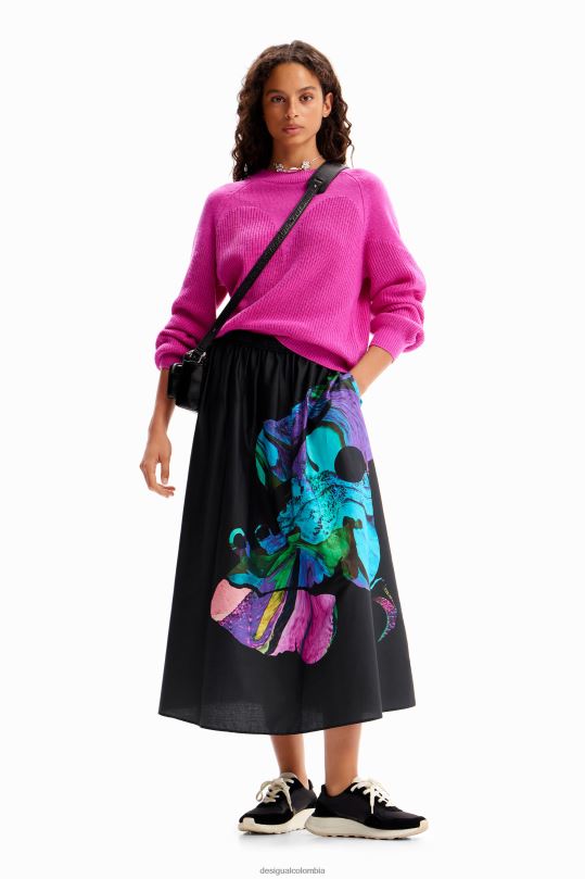 ropa 4802L147 mujer Desigual metro. falda midi fluida de christian lacroix - Desigual sales online