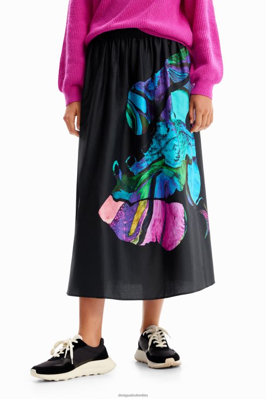 ropa 4802L147 mujer Desigual metro. falda midi fluida de christian lacroix - Desigual sales online