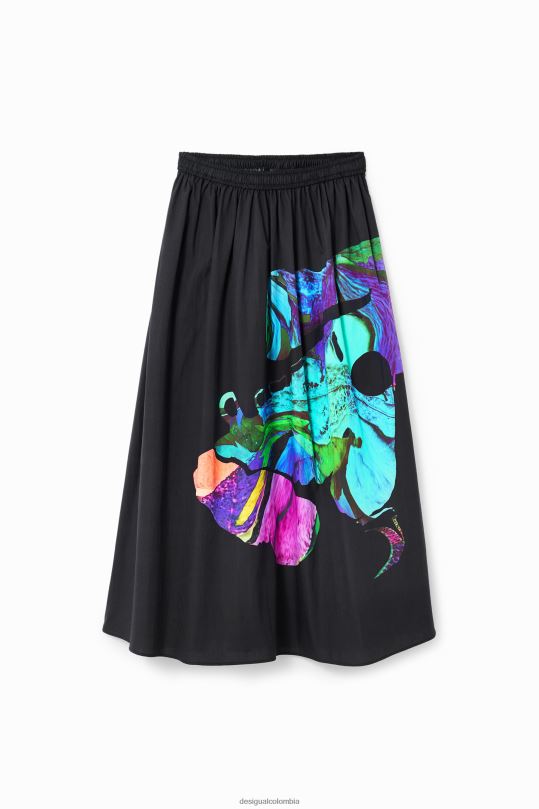 ropa 4802L147 mujer Desigual metro. falda midi fluida de christian lacroix - Desigual sales online