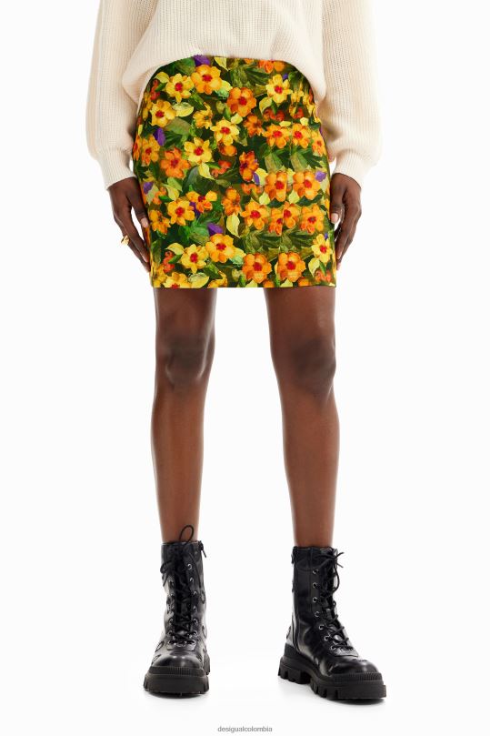 Desigual Colombia pagina oficial - ropa 4802L203 mujer Desigual minifalda ajustada con estampado floral