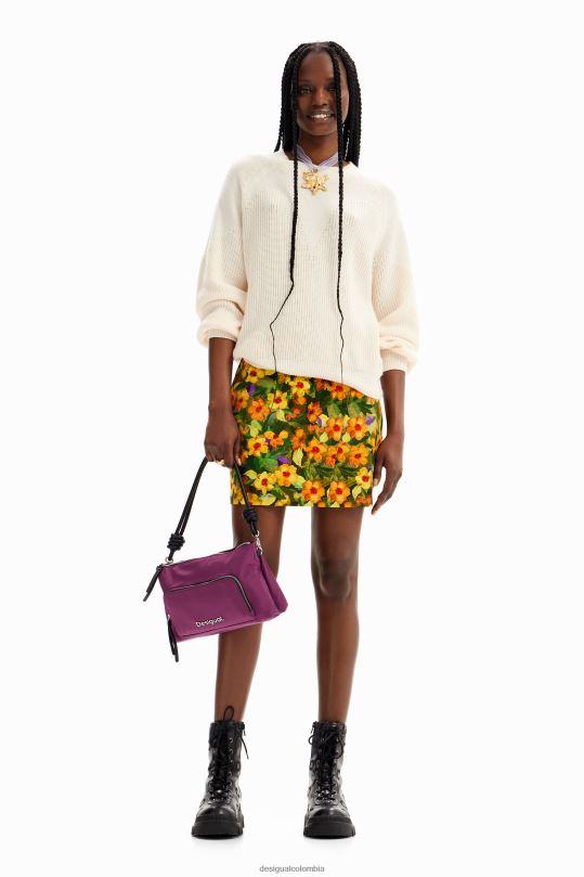 Desigual Colombia pagina oficial - ropa 4802L203 mujer Desigual minifalda ajustada con estampado floral