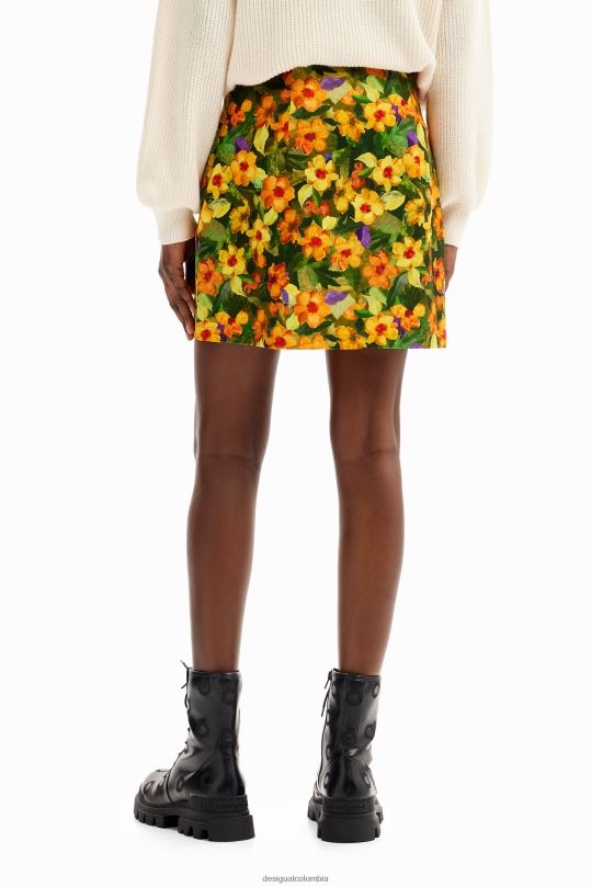 Desigual Colombia pagina oficial - ropa 4802L203 mujer Desigual minifalda ajustada con estampado floral