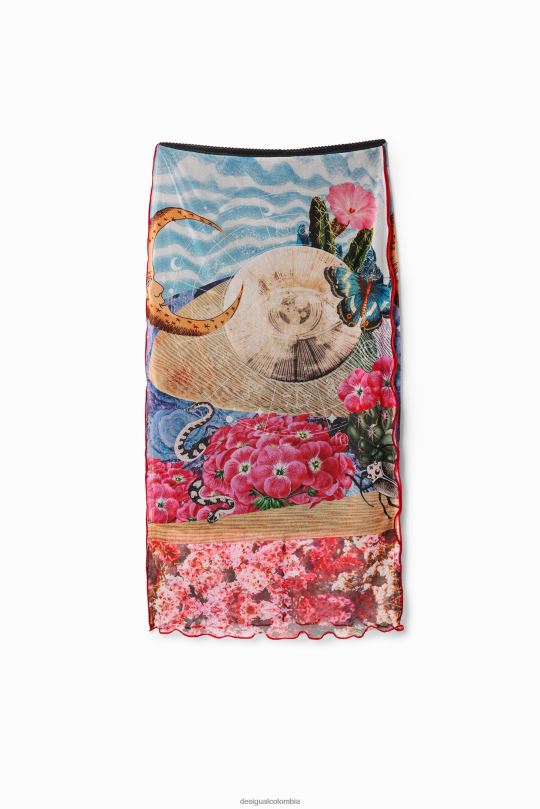 ropa 4802L304 mujer Desigual falda midi ajustada de tul - Desigual Colombia rebajas