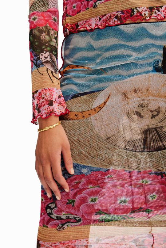 ropa 4802L304 mujer Desigual falda midi ajustada de tul - Desigual Colombia rebajas