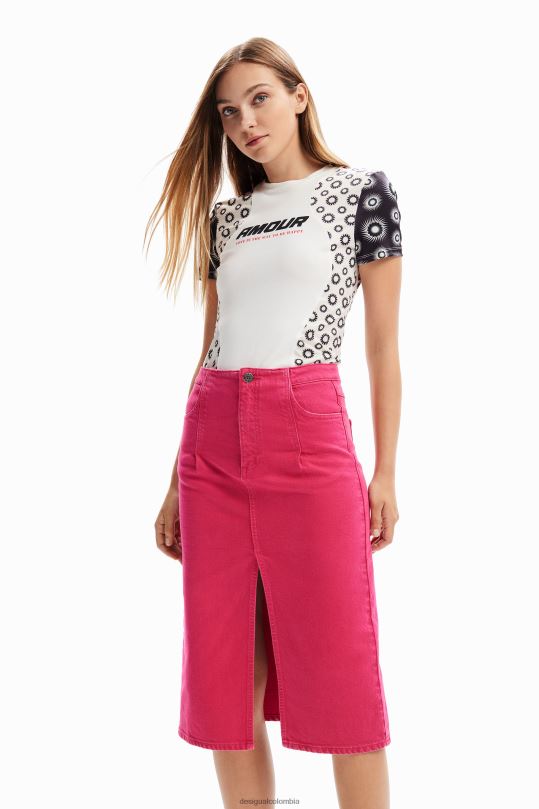 ropa 4802L32 mujer Desigual falda de mezclilla con abertura - Desigual Colombia rebajas
