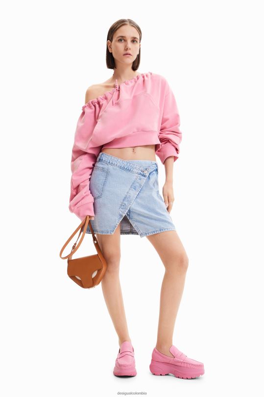 Desigual Colombia pagina oficial - ropa 4802L362 mujer Desigual Maitrepierre minifalda vaquera cruzada