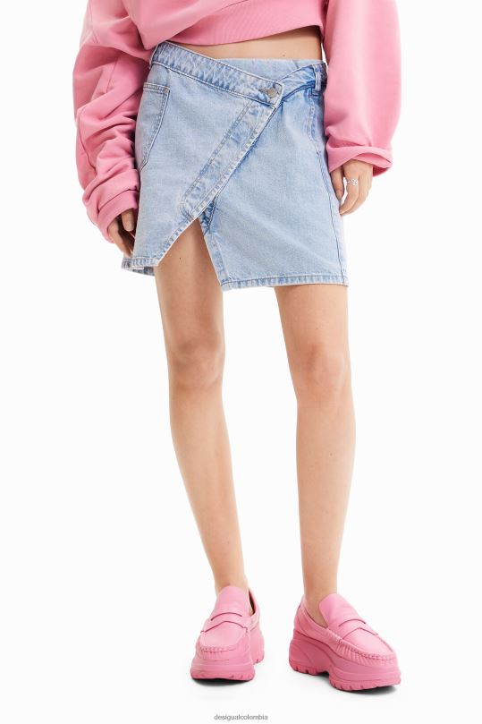 Desigual Colombia pagina oficial - ropa 4802L362 mujer Desigual Maitrepierre minifalda vaquera cruzada