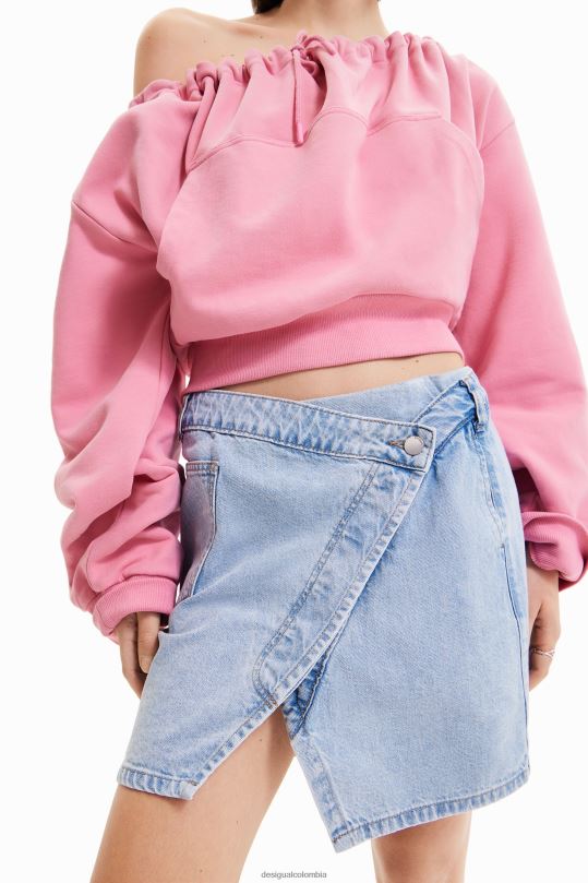 Desigual Colombia pagina oficial - ropa 4802L362 mujer Desigual Maitrepierre minifalda vaquera cruzada