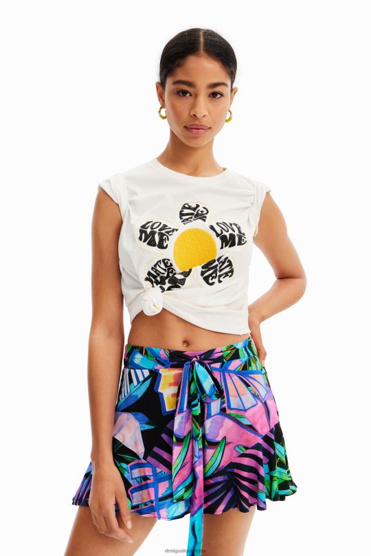 Desigual Colombia bolsos - ropa 4802L380 mujer Desigual pantalones cortos con volantes tropicales