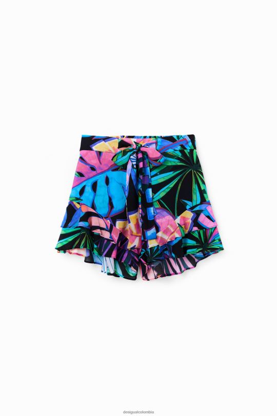Desigual Colombia bolsos - ropa 4802L380 mujer Desigual pantalones cortos con volantes tropicales