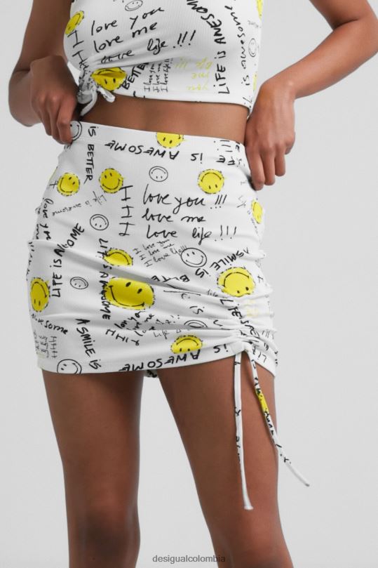 ropa 4802L459 mujer Desigual minifalda delgada con sonrisa - Desigual Colombia rebajas