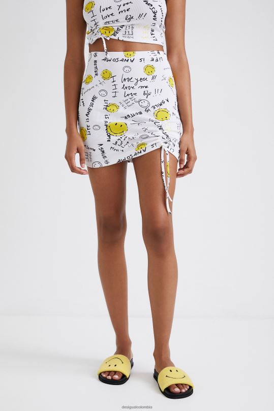 ropa 4802L459 mujer Desigual minifalda delgada con sonrisa - Desigual Colombia rebajas