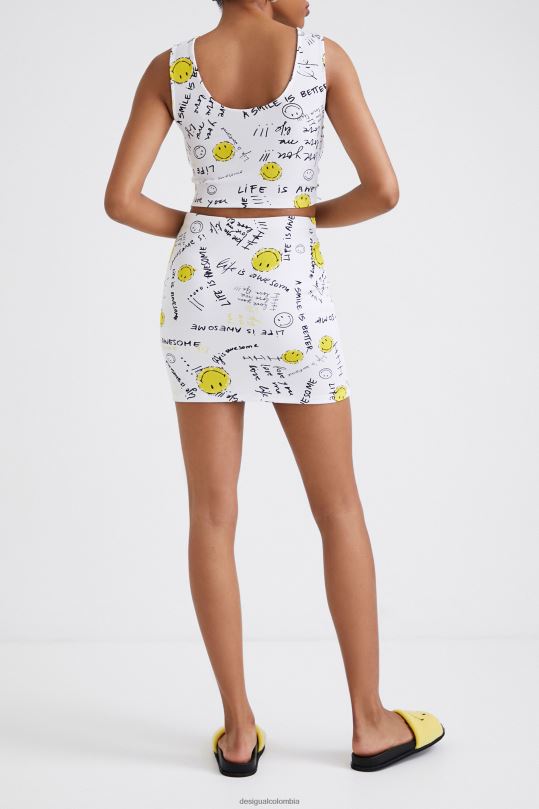 ropa 4802L459 mujer Desigual minifalda delgada con sonrisa - Desigual Colombia rebajas