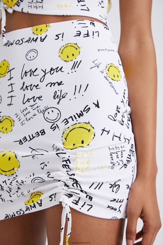 ropa 4802L459 mujer Desigual minifalda delgada con sonrisa - Desigual Colombia rebajas