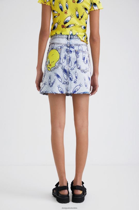 ropa 4802L468 mujer Desigual minifalda vaquera tweety - Desigual sale damen