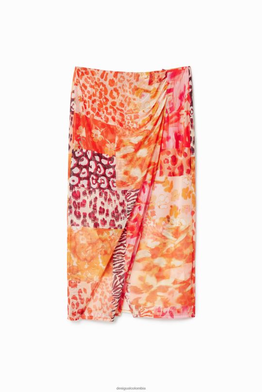 ropa 4802L479 mujer Desigual falda midi de tul y patchwork - Desigual Colombia Medellín