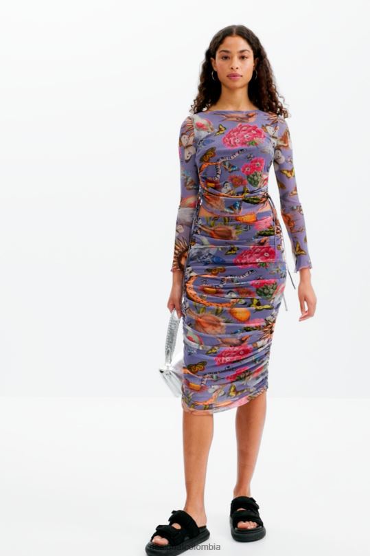 ropa 4802L485 mujer Desigual falda midi ajustada de tul - Desigual shop