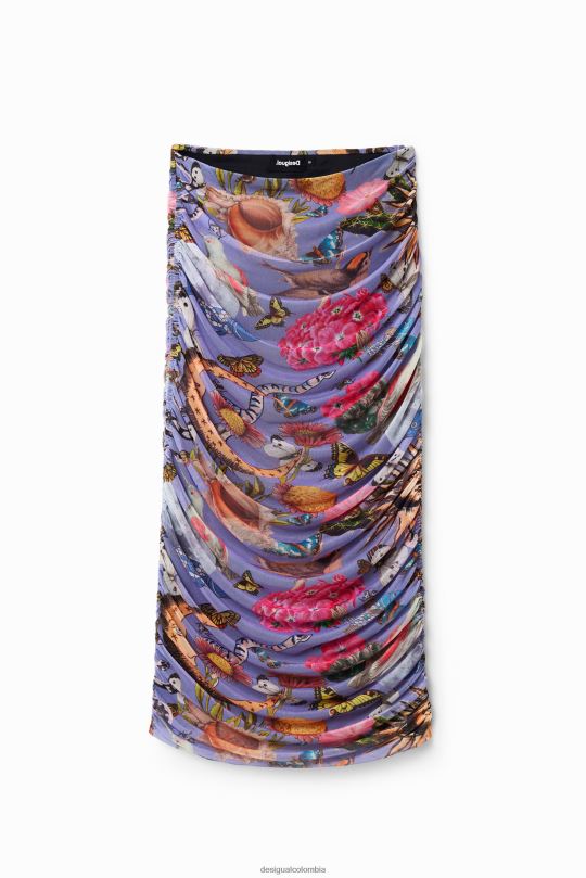 ropa 4802L485 mujer Desigual falda midi ajustada de tul - Desigual shop