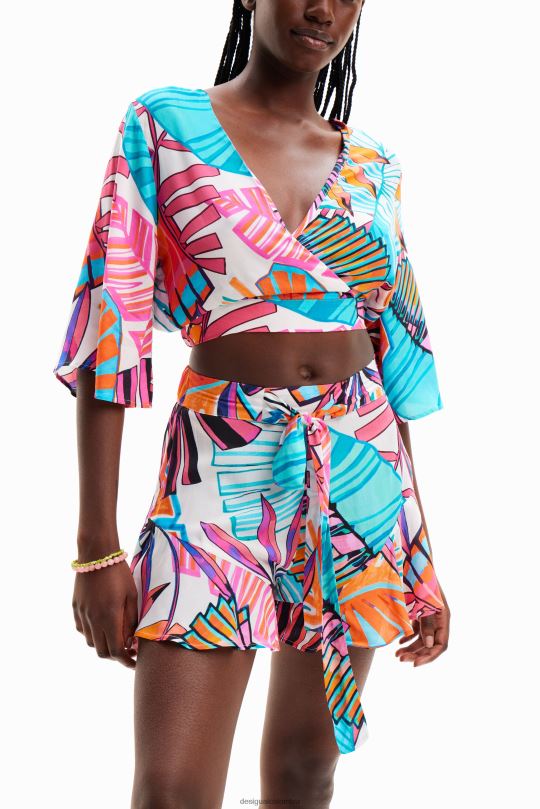 Desigual Colombia pagina oficial - ropa 4802L502 mujer Desigual pantalones cortos con volantes tropicales