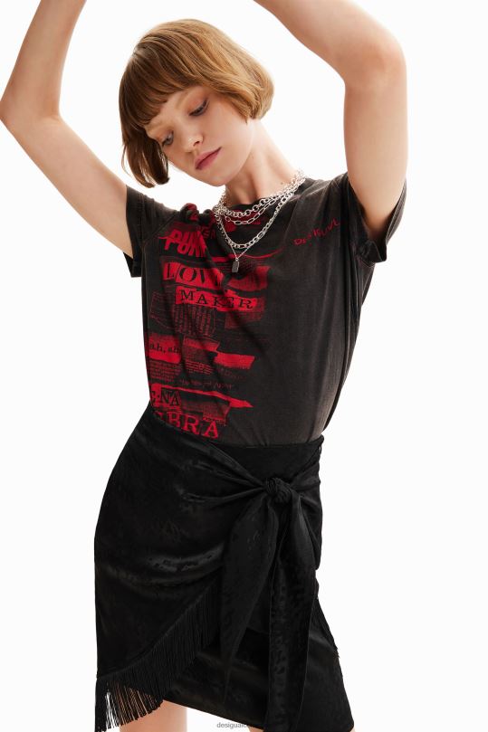 Desigual Colombia - ropa 4802L545 mujer Desigual minifalda cruzada con flecos