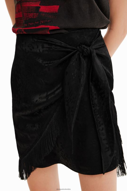 Desigual Colombia - ropa 4802L545 mujer Desigual minifalda cruzada con flecos