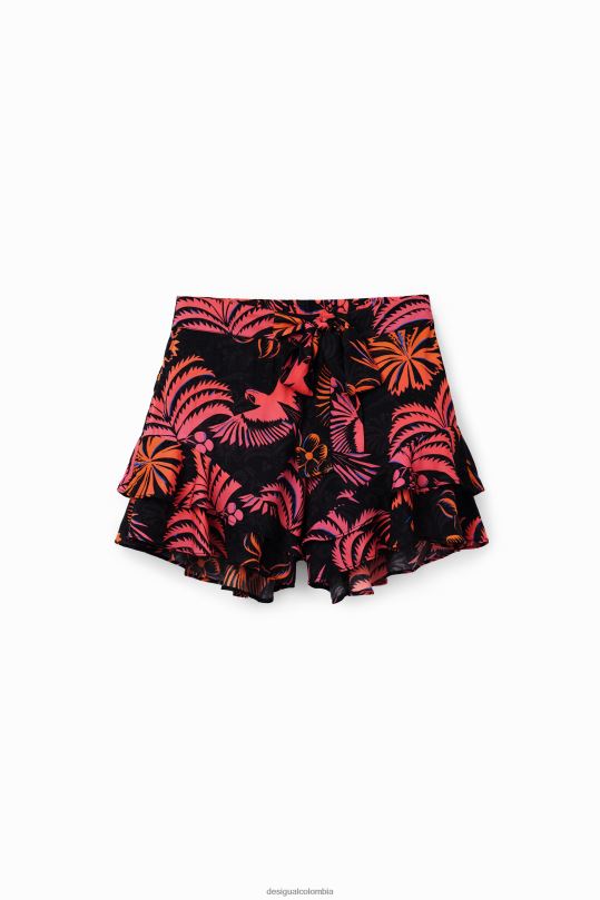Desigual Colombia bolsos - ropa 4802L546 mujer Desigual pantalones cortos con volantes tropicales