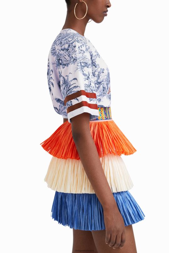 ropa 4802L613 mujer Desigual stella jean minifalda con flecos - Desigual sale damen